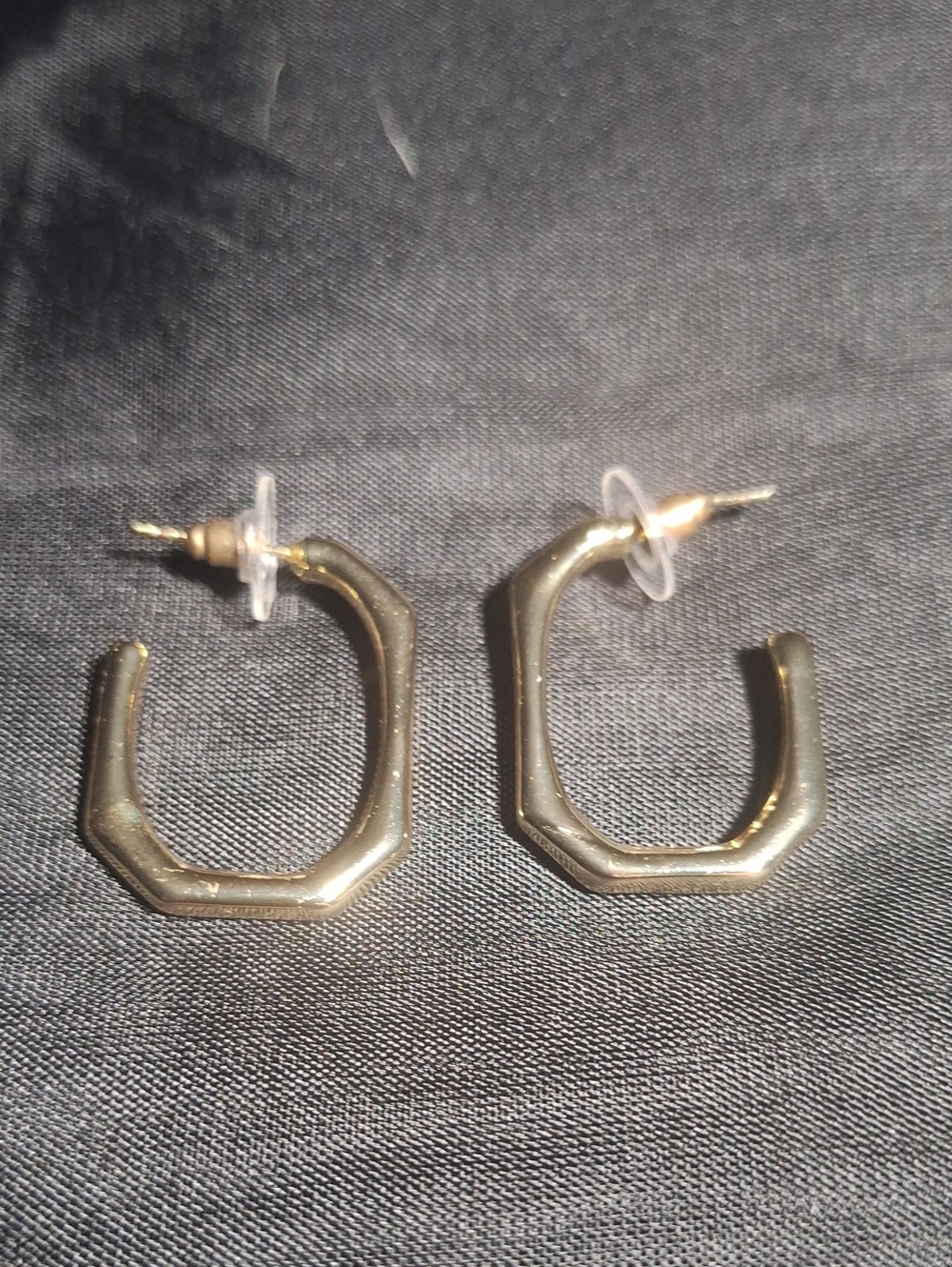 Gold Geometric Hoop Earrings - Unbranded